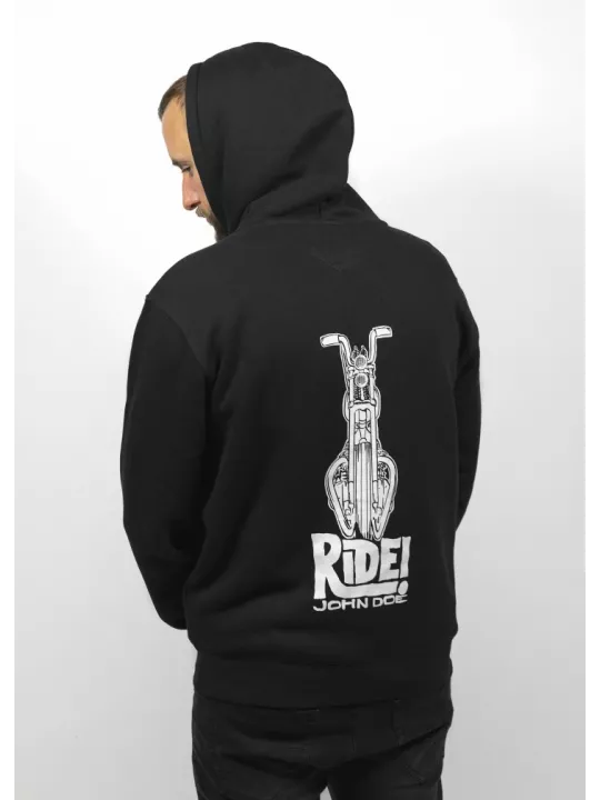 Motorrad Sweatshirt mit Kapuze Zip Ride - John Doe