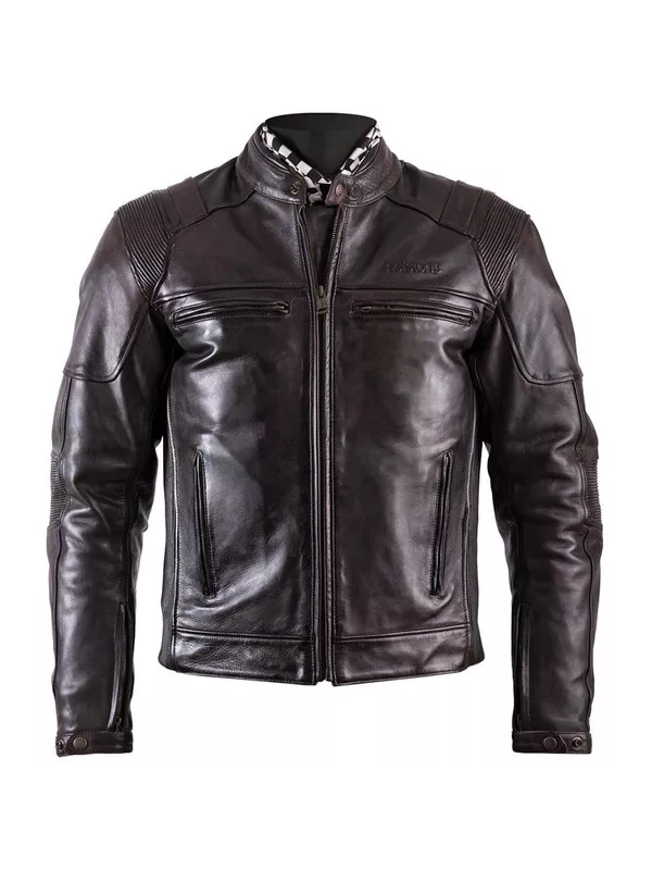 Chaqueta de cuero liso Helstons TRUST Negro