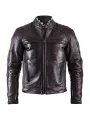 Chaqueta de cuero liso Helstons TRUST Negro
