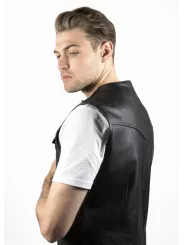 Veste Moto Cuir Sans Manche Mc Outlaw - John Doe