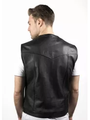 Veste Moto Cuir Sans Manche Mc Outlaw - John Doe