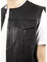 Veste Moto Cuir Sans Manche Mc Outlaw - John Doe