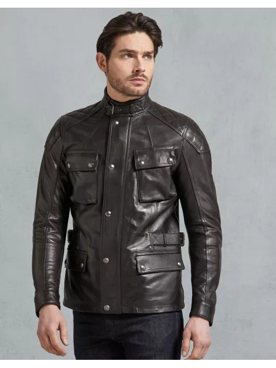 Cazadora Turner Jkt Cuir Negro Antiguo - Belstaff