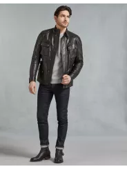 Cazadora Turner Jkt Cuir Negro Antiguo - Belstaff