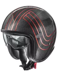 Casco Bm Vintage Platinum Carbon Ex Cromado Rojo - Premier