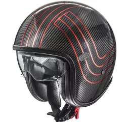 Casco Bm Vintage Platinum Carbon Ex Cromado Rojo - Premier