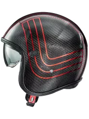 Casco Bm Vintage Platinum Carbon Ex Cromado Rojo - Premier