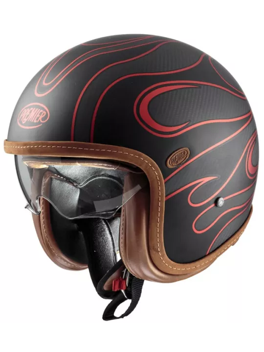 Casque Vintage Platinum Carbon Fr Red Chromed Bm - Premier