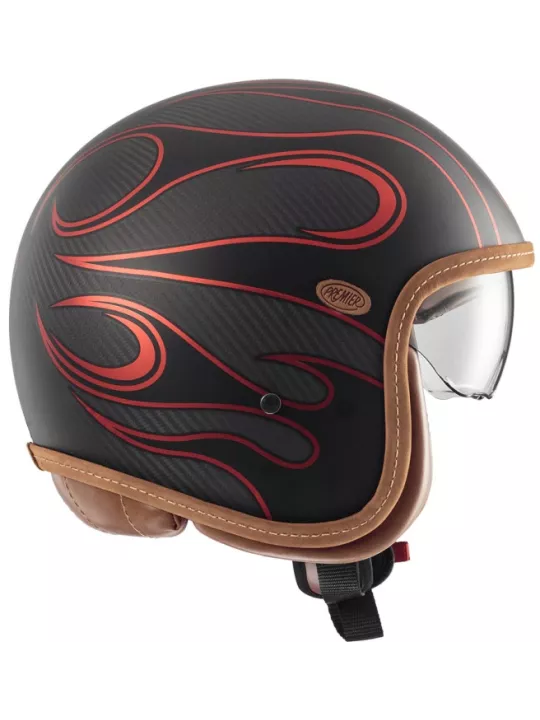 Casque Vintage Platinum Carbon Fr Red Chromed Bm - Premier