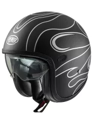Vintage Platinum Carbon Fr Silver Chromed Bm Open Face Helmet - Premier