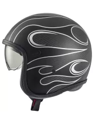 Vintage Platinum Carbon Fr Silver Chromed Bm Open Face Helmet - Premier