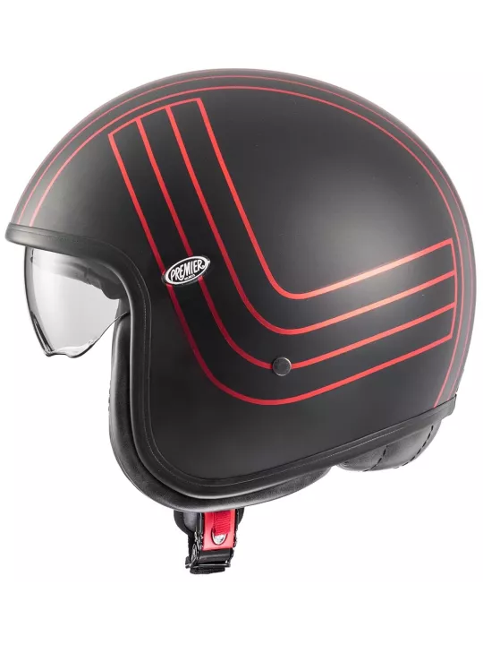 Casco Vintage Ex Rojo Cromado Bm - Premier