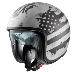 Vintage Nt Old Style Silver Bm Open Face Helmet - Premier