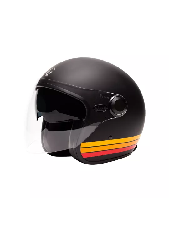 Casque Marko Boreal - Noir Mat À  Bandes Orange