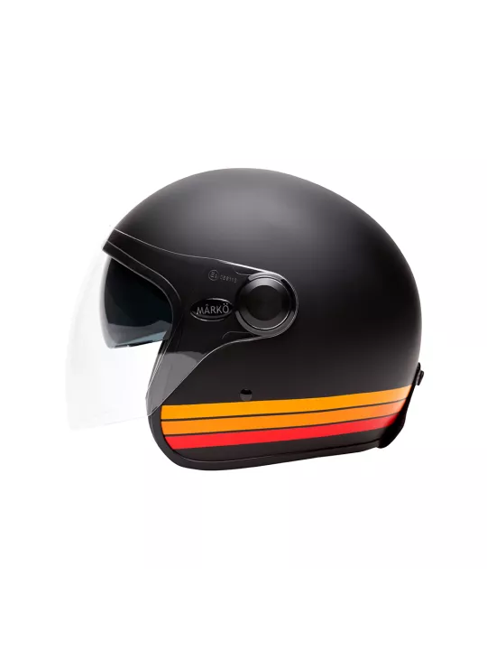 Casque Marko Boreal - Noir Mat À  Bandes Orange
