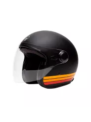 Boreal Matt Black Open Face Helmet Orange Stripes - Marko