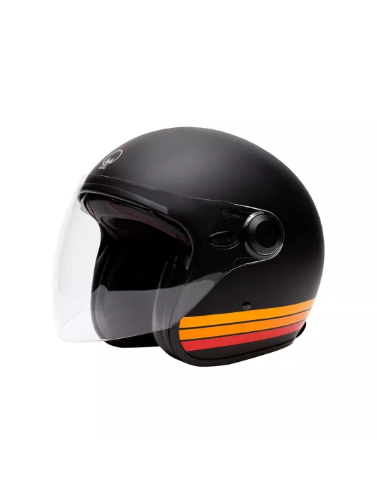 Casque Marko Boreal - Noir Mat À  Bandes Orange