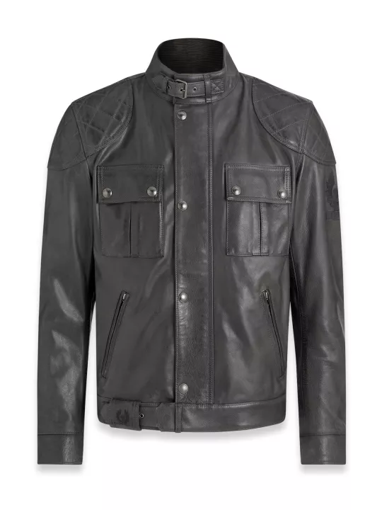 Blouson Brooklands Cuir Granite Grey - Belstaff