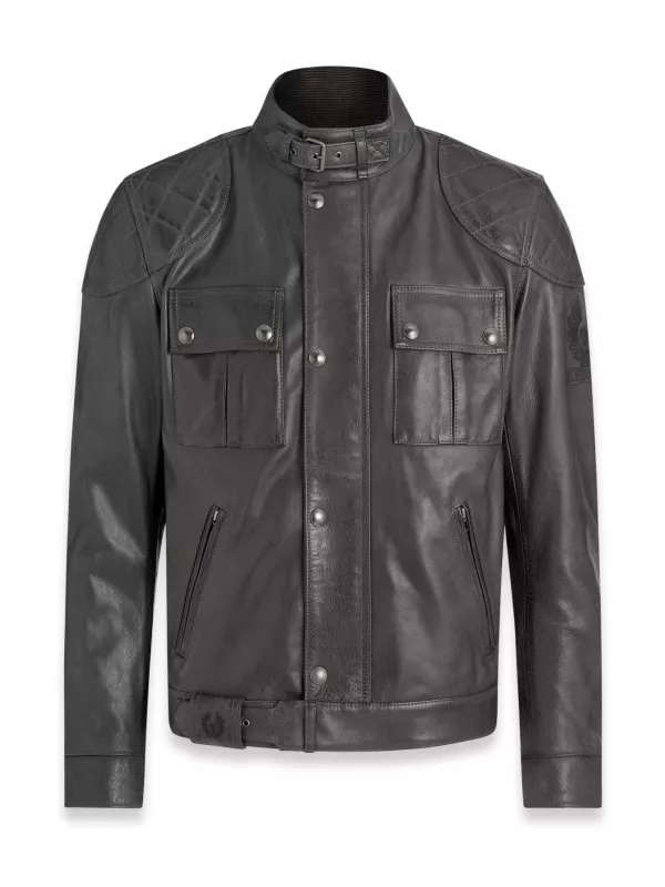 Blouson Brooklands Cuir Granite Grey - Belstaff