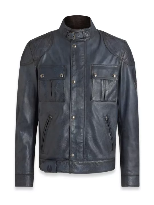 Blouson Brooklands Cuir Insignia Blue - Belstaff