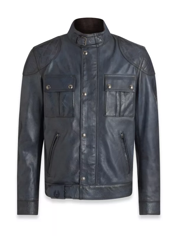 Chaqueta de piel Brooklands Azul Insignia - Belstaff