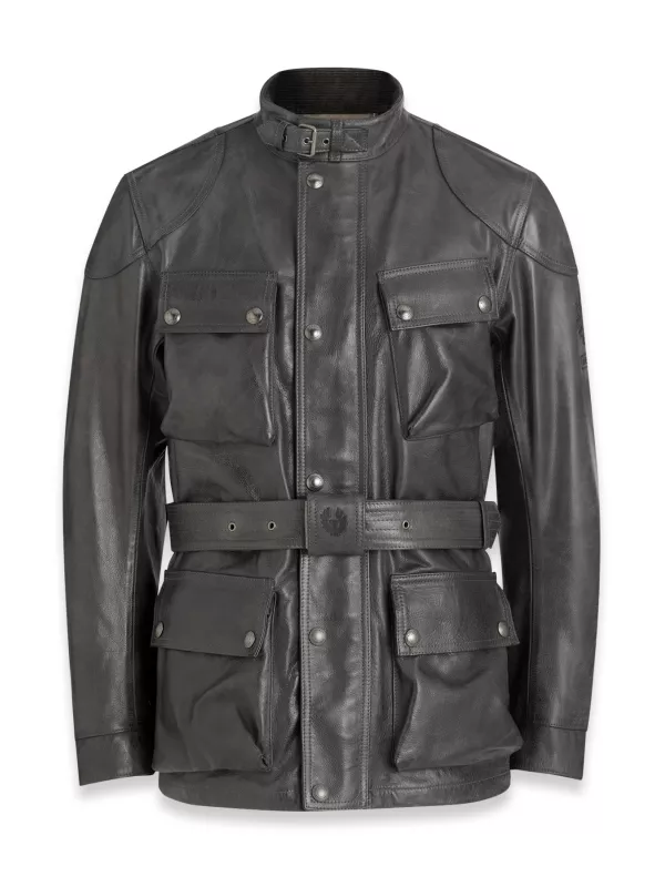 Blouson Trialmaster Cuir Granite Grey - Belstaff
