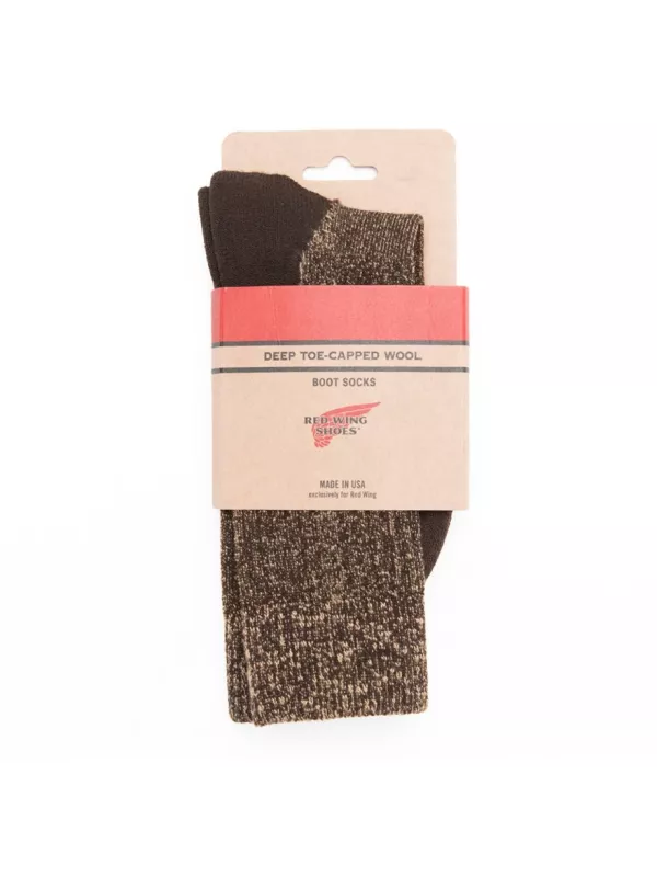Socken Deep Toe Capped Wool Braun - Red Wing