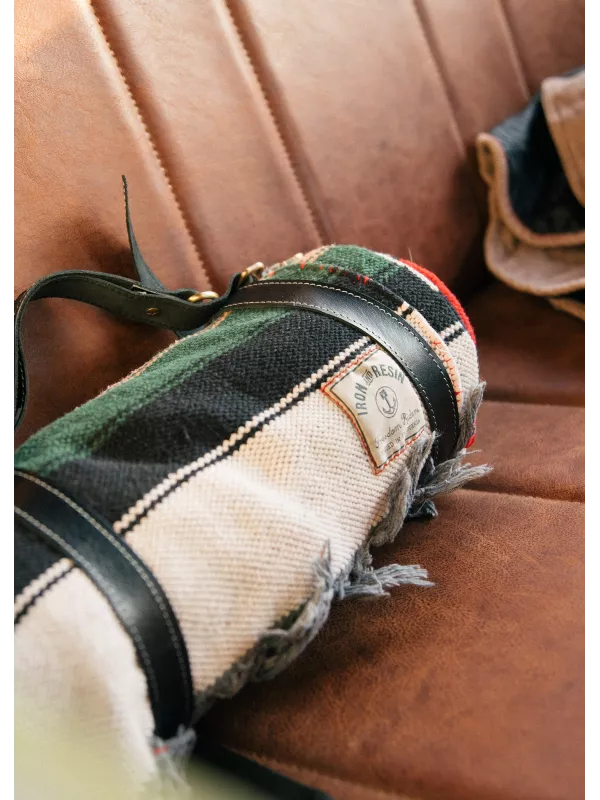 Leather Blanket Roll Strap - Iron And Resin