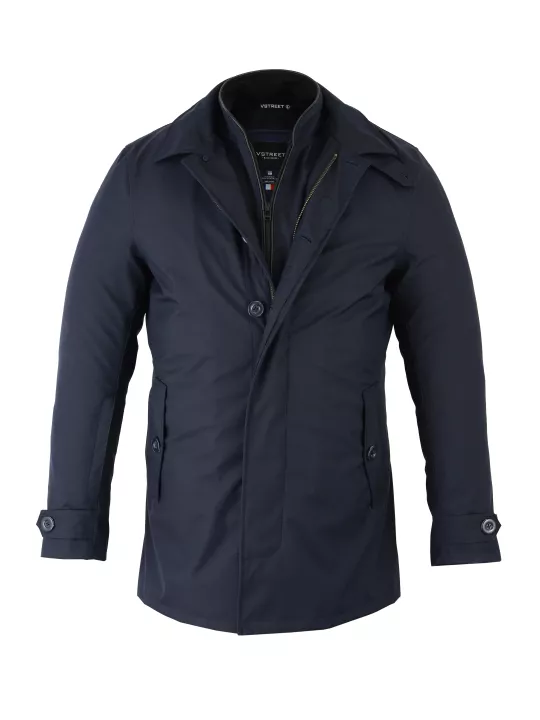 Trench Coat Blue retro jacket- Vstreet