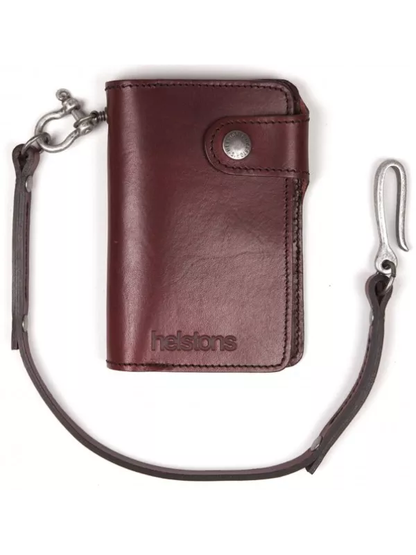Cartera de cuero de la carpeta de la luna + Lace Burdeos GM-HELSTONS
