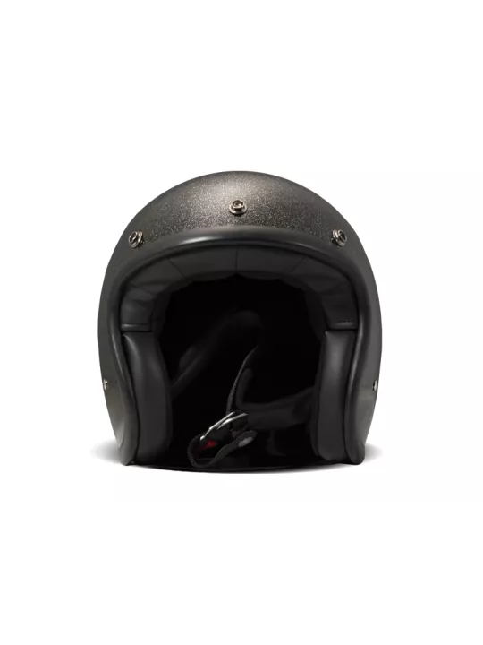 Casco Jet Vintage Glitter Negro - Dmd