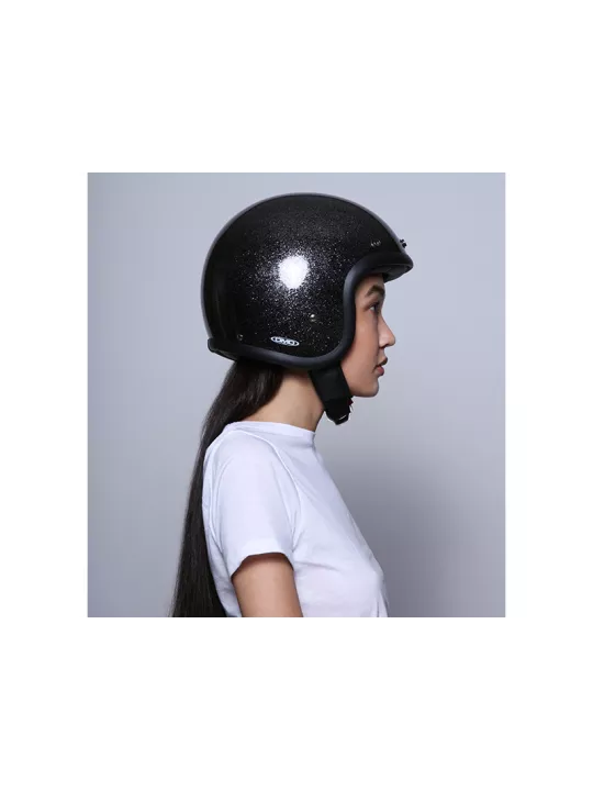 Casque Jet Vintage Glitter Black - Dmd