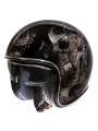 Motocicleta del vintage CASCO JET NEGRO CROMADO BD - PREMIER