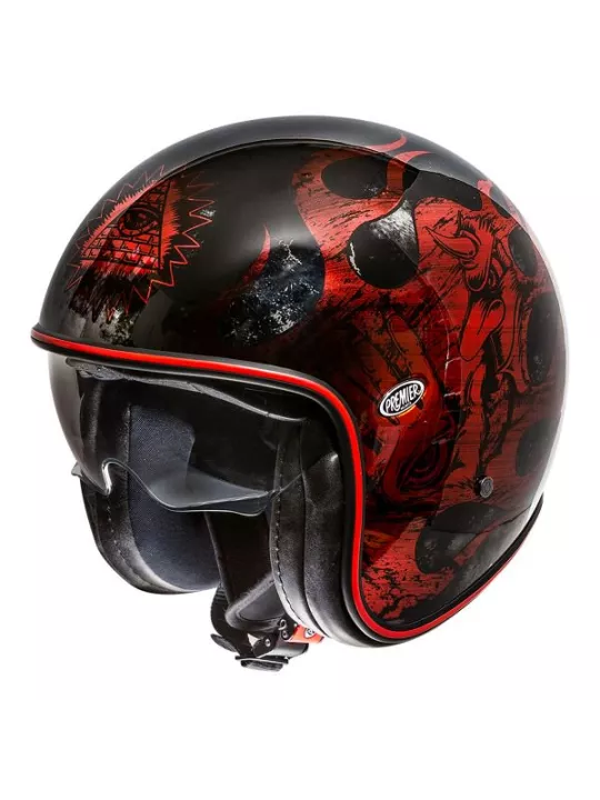 VINTAGE MOTO CASCO JET BD ROSSO CROMATO - PREMIER