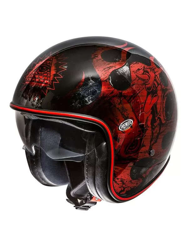 VINTAGE MOTO CASCO JET BD ROSSO CROMATO - PREMIER