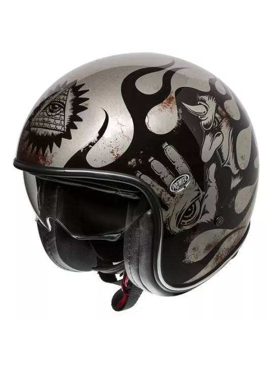 Motocicleta del vintage casco jet BD TITANIO - PREMIER