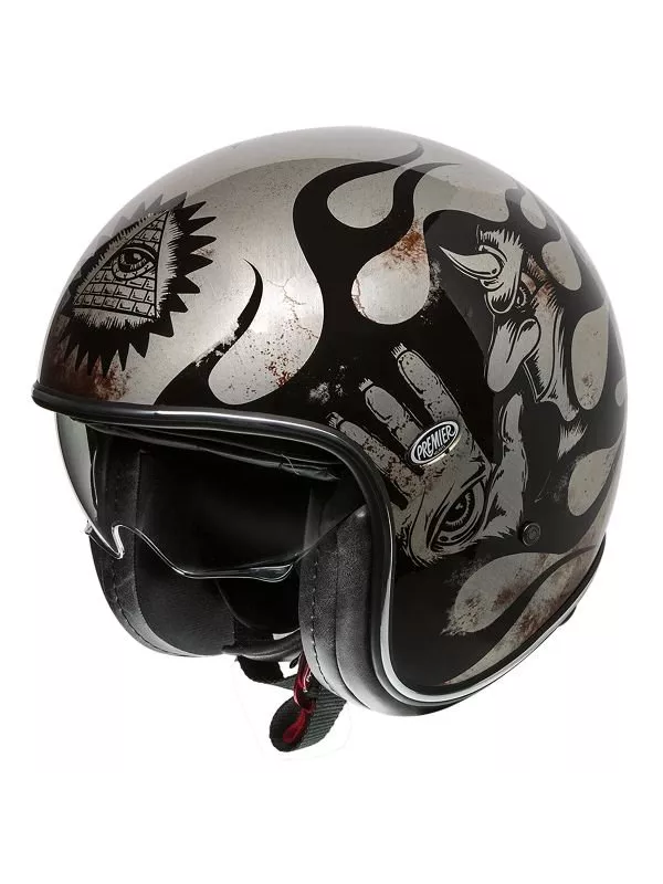 Vintage Bd Open Face Helmet Titanium - Premier