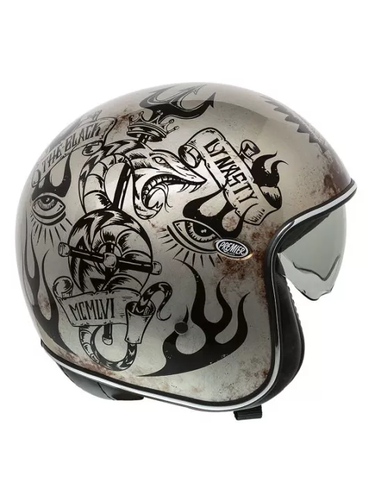 Motocicleta del vintage casco jet BD TITANIO - PREMIER