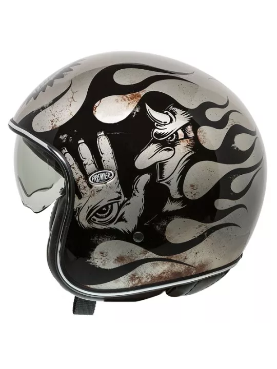 VINTAGE MOTO CASCO JET BD TITANIO - PREMIER