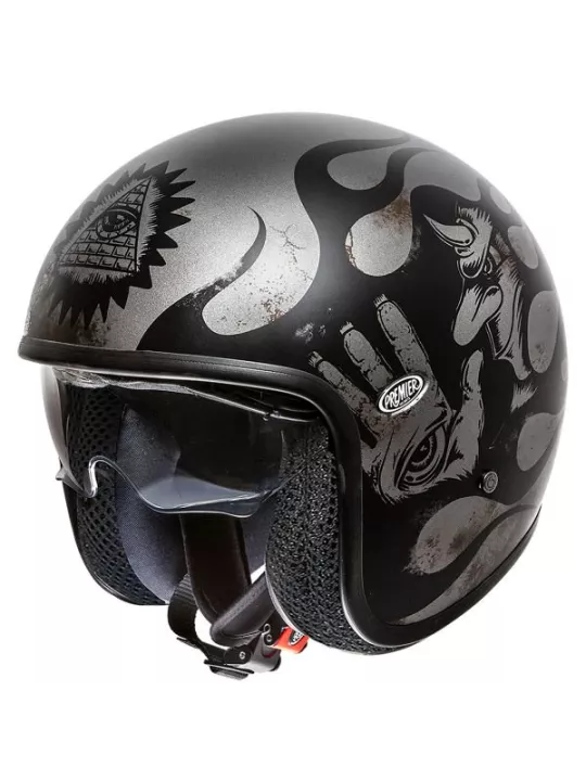 VINTAGE MOTO CASCO JET BD17BM DECO - PRIMA