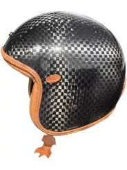 MOTOCICLETA casco jet clásico de la vendimia CARBON TECH LIMITED EDITION - PRIMERA