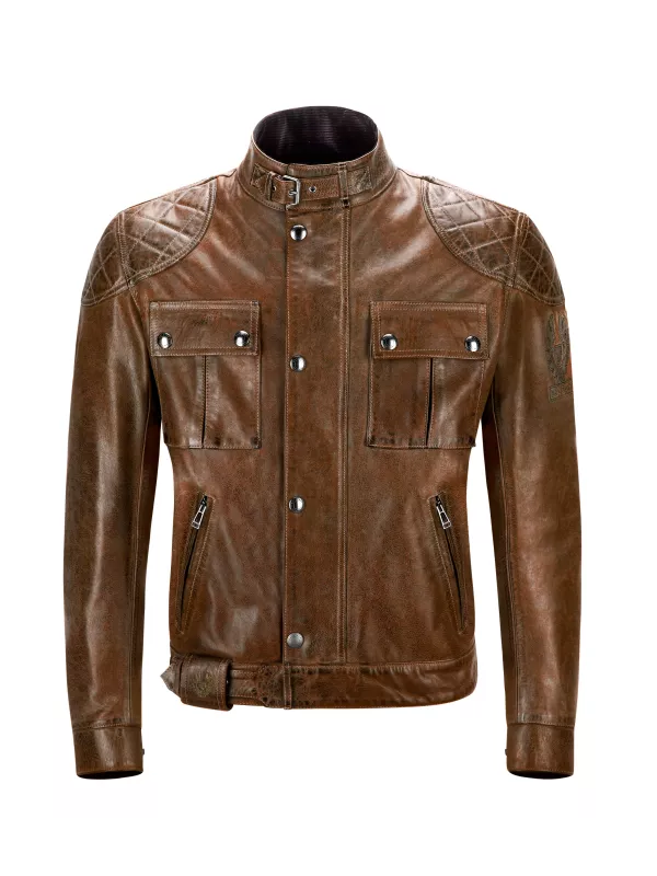 Blouson Brooklands Cuir Burnt Cuero - Belstaff
