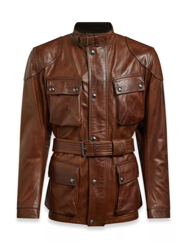 Veste Trialmaster Pro Cuir Burnt Cuero - Belstaff