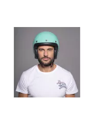 Casque Jet Vintage Turquoise-Dmd