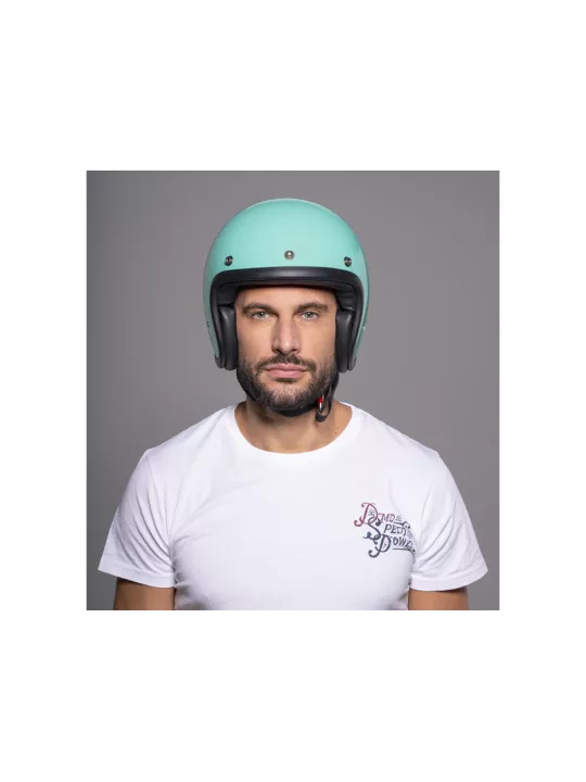 Casque Jet Vintage Turquoise-Dmd