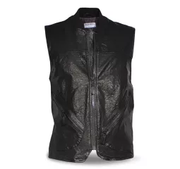 GILET BLACK LEATHER MAN-DMD