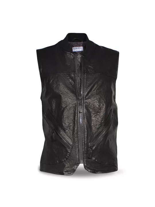 Gilet Black Leather Man - Dmd