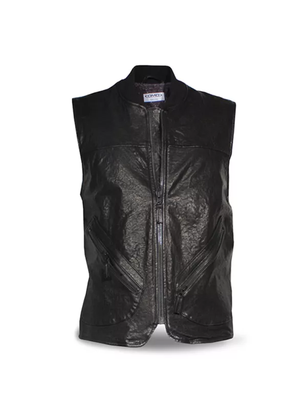 Gilet Black Leather Man - Dmd