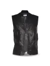 Gilet Black Leather Man - Dmd