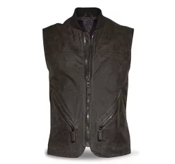 GILET BROWN WAXED COTTON MAN-DMD